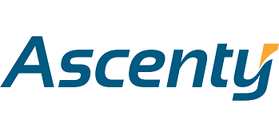 Ascenty Data Center logo on modern tech background